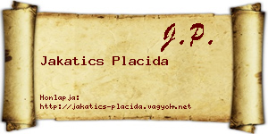Jakatics Placida névjegykártya